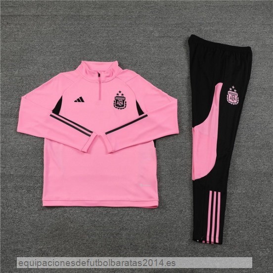 Nuevo Conjunto Completo Sudadera Entrenamiento Niños Argentina 2023 Rosa Negro Baratas